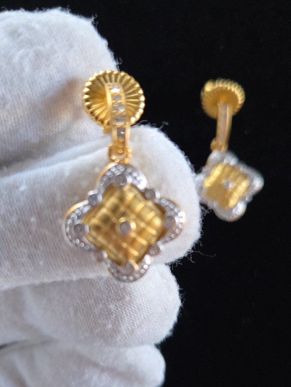 Freida Rothman Clover Drop Earrings - Picture 9 of 10